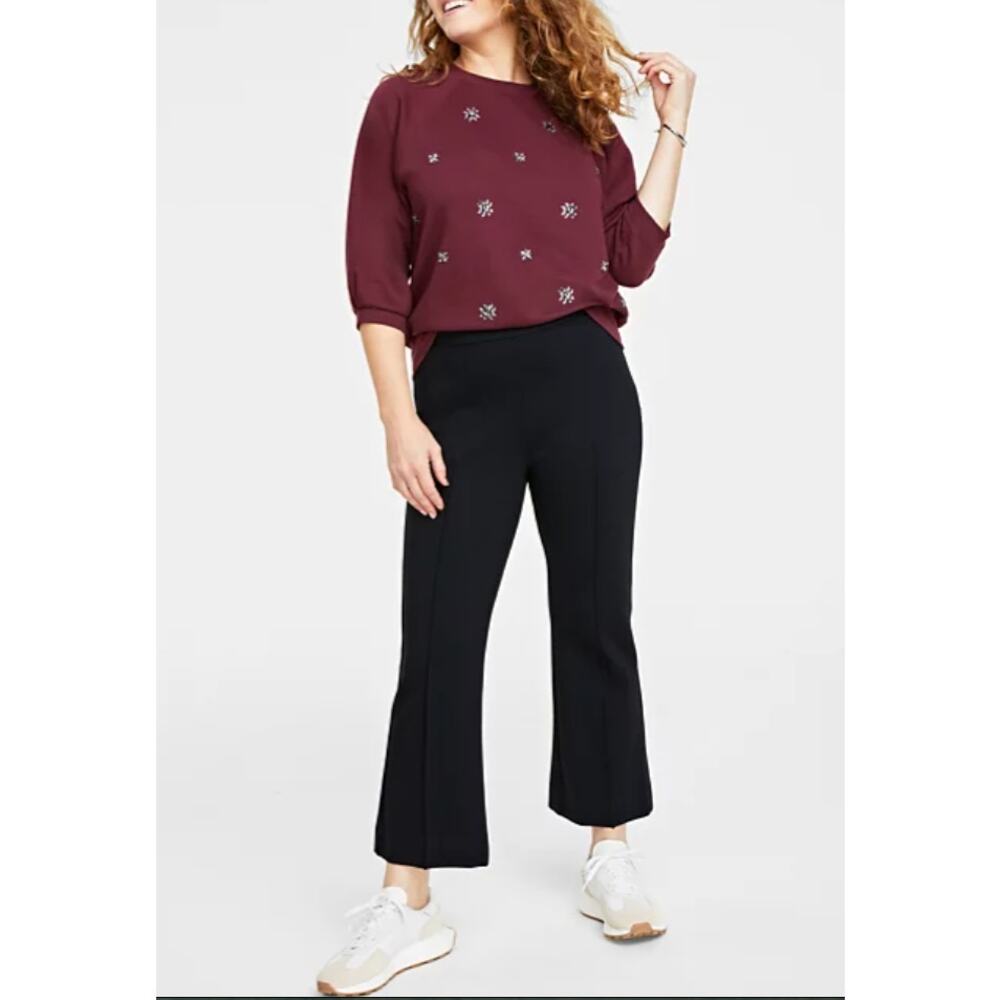 On 34th Women's Ponté-Knit Pull-OnAnkle Pants Cropped Size S